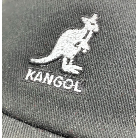 Vintage Y2K Kangol Black Cotton Canvas Sports Visor One Size Hat Cap Eyeshade - Picture 3 of 7